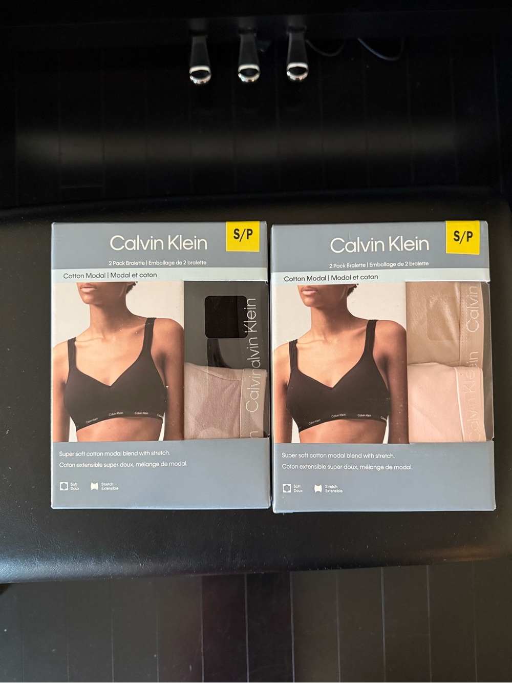 Calvin Klein Bralette 2-Pack in Black & Nude Blush
